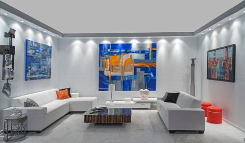 This room design by VGM Decorators was inspired by artist Gloria Lorenzo.