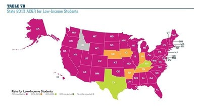 State 2013 ACGR for Low-Income Students. Source: National Center for Education Statistics