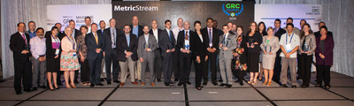 MetricStream GRC Journey Award Winners with Gunjan Sinha, Executive Chairman and Shellye Archambeau, Chief Executive Officer of MetricStream at GRC Summit 2015 in Washington D.C