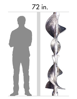 A representation of scale: EBAM part and a 6-foot-tall man.