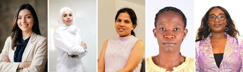 Cristina Dominguez, Fadia Alhaj Hussien, Duleeka Sandamali Gunarathne, Tabitha Awuor Amollo, Victoire Ghafi Kondi-Akara