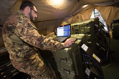 The two transportable data centers that Italtel deployed at the NATO Rapid Deployable Corps Italy (NRDC - ITA) in Solbiate Olona (Italy) have been recently used for the first time during the "Summer Tempest - Eagle Meteor 2016" training exercise which brought together several armies from member countries of the Atlantic Alliance. (PRNewsFoto/Italtel)