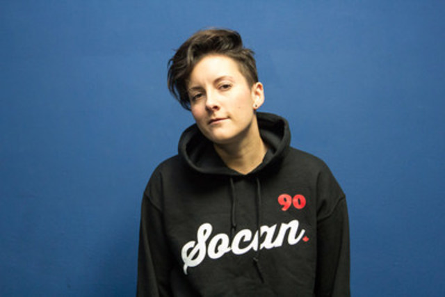 SOCAN member Ria Mae, singer of huge hit “Clothes Off", sporting a “SOCAN 90” hoodie available at SOCAN’s new merchandise store with proceeds going to the Unison Fund. (CNW Group/SOCAN)