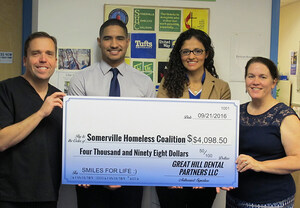 Great Hill Dental Presents Donation Check to Somerville Homeless Coalition