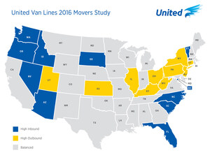 United Van Lines' Annual National Movers Study Shows Retirees Leaving Sand And Sunny Beaches For Western Mountains