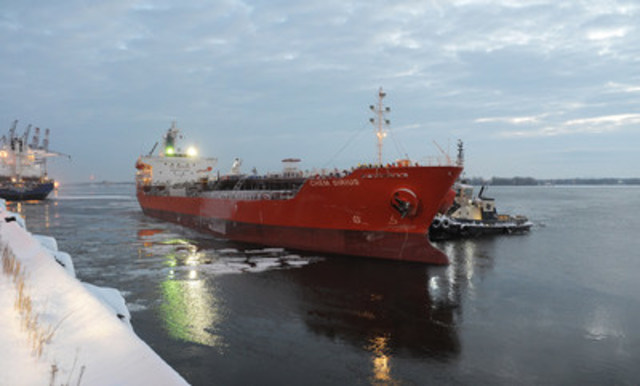 The first ocean-going vessel in 2017 to cross into Port of Montreal waters