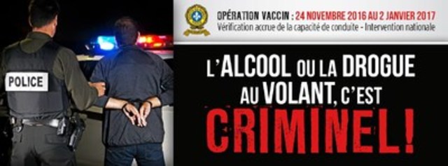 Bilan de l'opération VACCIN : 1500 arrestations pour capacité de conduite affaiblie par l'alcool ou la drogue