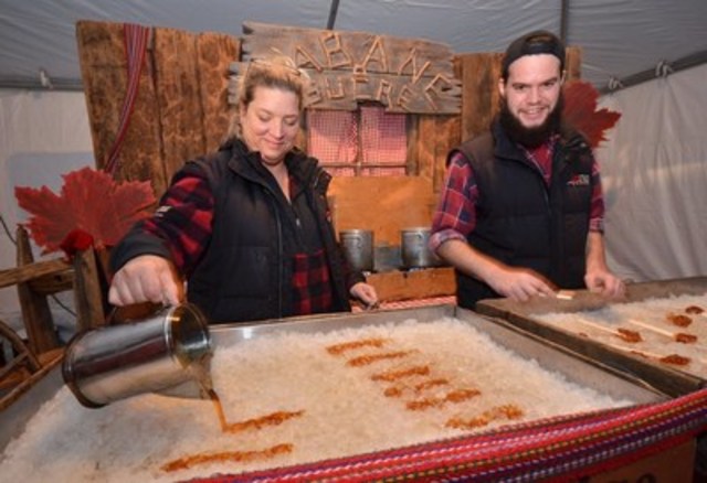 Two Sugar Shacks will be serving authentic Ontario Maple Taffy all weekend (Photo Credit: Connie Tsang) (CNW Group/Water's Edge Festivals & Events)