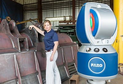 Easily and accurately perform quality inspection on large parts or assemblies with the FARO Vantage Laser Tracker. (PRNewsFoto/FARO Technologies, Inc.)