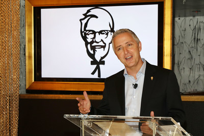 Jason Marker, KFC U.S. President, announces new Colonel, Billy Zane and a brand new Georgia Gold recipe at an event on Wednesday, Jan. 25, 2017 in New York. (Photo by Amy Sussman/Invision for KFC/AP Images) (PRNewsFoto/KFC)