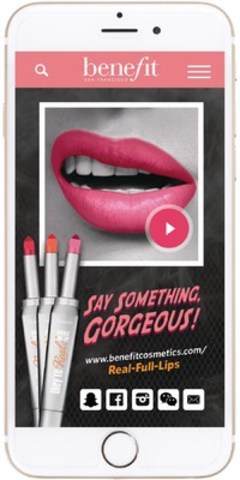 Benefit Cosmetics lance le générateur de vidéos personnalisées de « VRAIES lèvres pulpeuses »