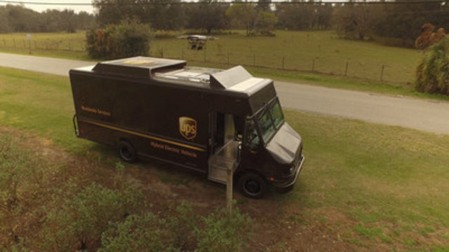 UPS tests residential delivery via drone launched from atop package car