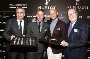 Mariano Rubinacci, Luca Rubinacci, Lapo Elkann and Ricardo Guadalupe (PRNewsFoto/HUBLOT)