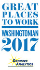 DECISIVE ANALYTICS Lands on Washingtonian's 50 Great Places to Work List!
