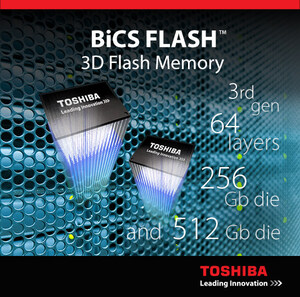 Toshiba Now Shipping Samples of 64-Layer, 512Gb 3D Flash Memory