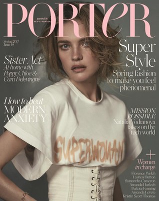 Natalia Vodianova wears top by Chloe and belt by Isabel Marant, photographed by Cass Bird for PORTER. All items can be purchased directly off the pages of PORTER magazine either by scanning the item with the NET-A-PORTER shopping app or by purchasing the PORTER digital edition at https://itunes.apple.com/gb/app/porter-magazine-uk/id803076371?mt=8 (PRNewsFoto/PORTER, powered by NET-A-PORTER)