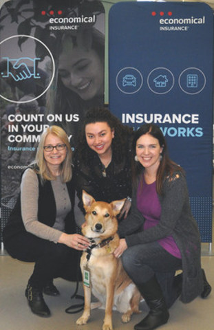 Maya, a tail-wagging canine ambassador from the KW Humane Society, used her puppy-dog eyes to encourage folks at Economical’s Head Office in Waterloo to open their wallets in support of National Cupcake Day. (CNW Group/Economical Insurance)