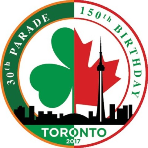 This year, the St. Patrick’s Day Parade Society celebrates both the 30th anniversary of the parade and Canada’s 150th anniversary, commemorated in this year’s shamrock-maple leaf hybrid logo. (CNW Group/St Patricks Parade Society Of Toronto)