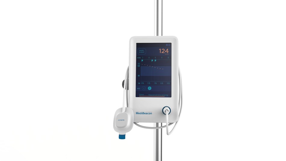 MediBeacon Transdermal GFR Monitor: The Transdermal GFR Monitor is MediBeacon's first product platform.  This innovative system is focused on real-time, easy to use, and cost-effective monitoring of kidney function.  [Note: The tracer agent and GFR monitor are not yet approved for sale.] (PRNewsFoto/MediBeacon Inc.)