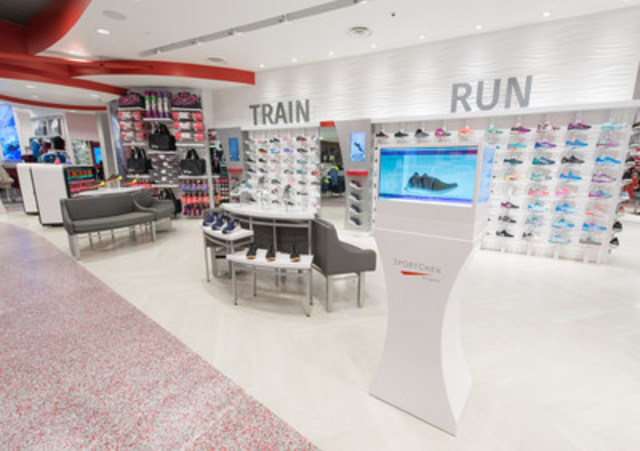 Centralized in the store, the footwear department boasts Sport Chek’s largest women’s-only footwear wall. (CNW Group/FGL Sports Ltd.)