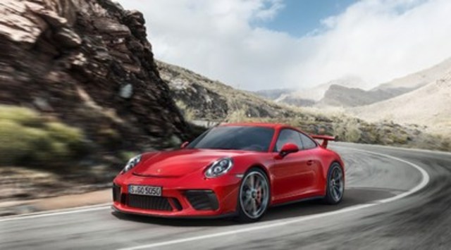 Developed on the same test track and manufactured on the same production line as the racing cars, Porsche’s motorsport technology has once again been incorporated into a road-approved sports car with the reveal of the 2018 Porsche 911 GT3. (CNW Group/Porsche Cars Canada)