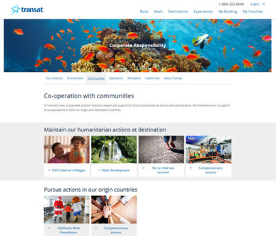 Transat's new CR website_Communities (CNW Group/Transat A.T. Inc.)