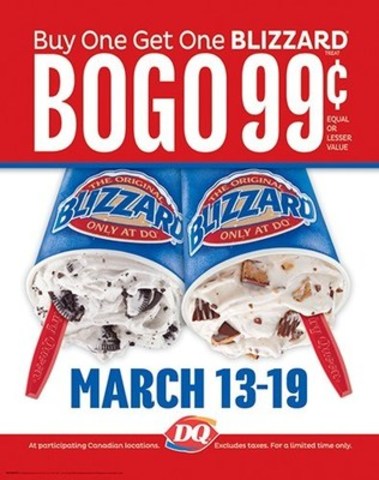 Blizzard® BOGO $0.99 available from March 13 to 19 (CNW Group/Dairy Queen Canada)