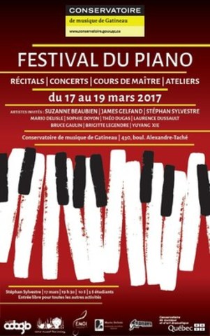 Le Festival du piano est de retour à Gatineau - Sixième édition, du 17 au 19 mars 2017