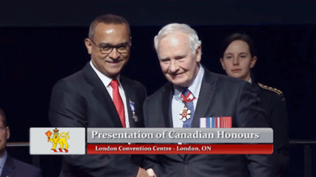 Humber River Hospital Chief of Staff Dr. Narendra Singh awarded Canada's Meritorious Service Decoration (Civil Division) by His Excellency the Right Honourable David Johnston, Governor General of