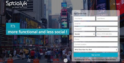 Socialyk Landing page