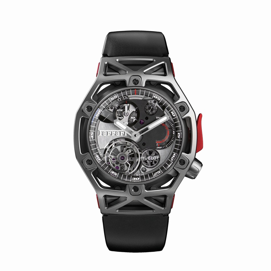 Hublot Techframe Ferrari Tourbillon Chronograph Titanium (PRNewsFoto/Hublot)