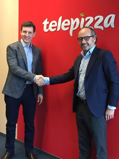 Pablo Juantegui, Telepizza´s President and  Mr. Jakub Šlezar founder of Forty's Pizza (PRNewsFoto/Telepizza)