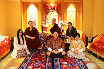 Top (left to right): HH Karmapa and his parents HE Mipham Rinpoche, Dechen Wangmo 
Bottom (left to right): Rinchen Yangzom and her parents Mr Chencho, Mrs Kunzang (PRNewsFoto/Private Office of 17th Karmapa)