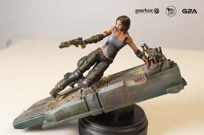 Hand-painted and 3D-printed figurine of Bulletstorm character Trishka Novak. (PRNewsFoto/G2A.com)