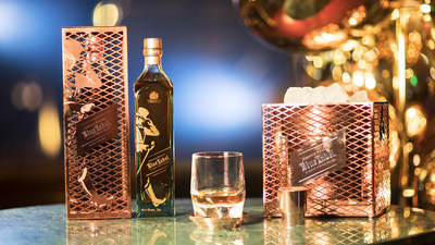 The Johnnie Walker Blue Label Capsule Series by Tom Dixon includes a limited edition bottle design, ice bucket, coaster and bottle cap and is inspired by the rarity, craft and heritage of Johnnie Walker Blue Label (PRNewsFoto/Johnnie Walker)