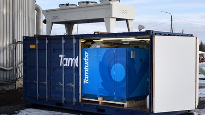 Tamturbo TT60  customer reference compressor at the paperboard mill in Finland (PRNewsFoto/Tamturbo Oy)