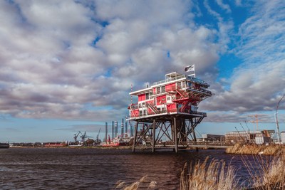 Ketel One are going to celebrate King's Day - the biggest party in our Dutch calendar and one of Europe's biggest celebrations - by taking over this iconic offshore platform with breath-taking views and transforming it into an extraordinary and unexpected residence during the festivities - the Ketel One Huis. (PRNewsFoto/Ketel One Vodka)