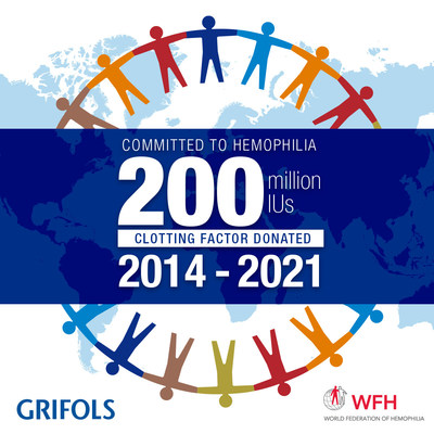 Grifols向世界血友病联盟人道主义援助计划捐1.4亿国际单位凝血因子