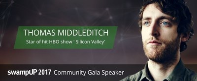 Thomas Middleditch, star of HBO's Silicon Valley, swampUP 2017 keynote speaker (PRNewsfoto/JFrog)