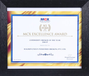 MCX Honours Raghunandan Money as the Commodity Broker of the Year