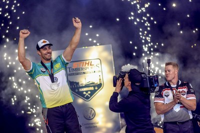 Australia's Brad De Losa wins the Champions Trophy 2017. (PRNewsfoto/STIHL TIMBERSPORTS)