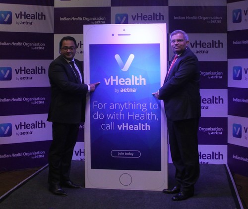 vHealth by Aetna inaugurated in New Delhi by Dr Sneh Khemka, President of Population Health, Aetna International and Mr. Manasije Mishra, Managing Director, Indian Health Organisation & Aetna India (PRNewsfoto/Indian Health Organisation Pvt)