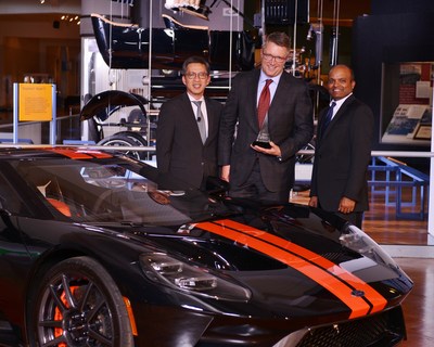 From left to right: Hau Thai-Tang, executive vice president, product development and purchasing, Ford Motor Company, Jon DeGaynor, president and chief executive officer, Stoneridge, Inc., and Raj Nair, executive vice president and president of North America, Ford Motor Company.