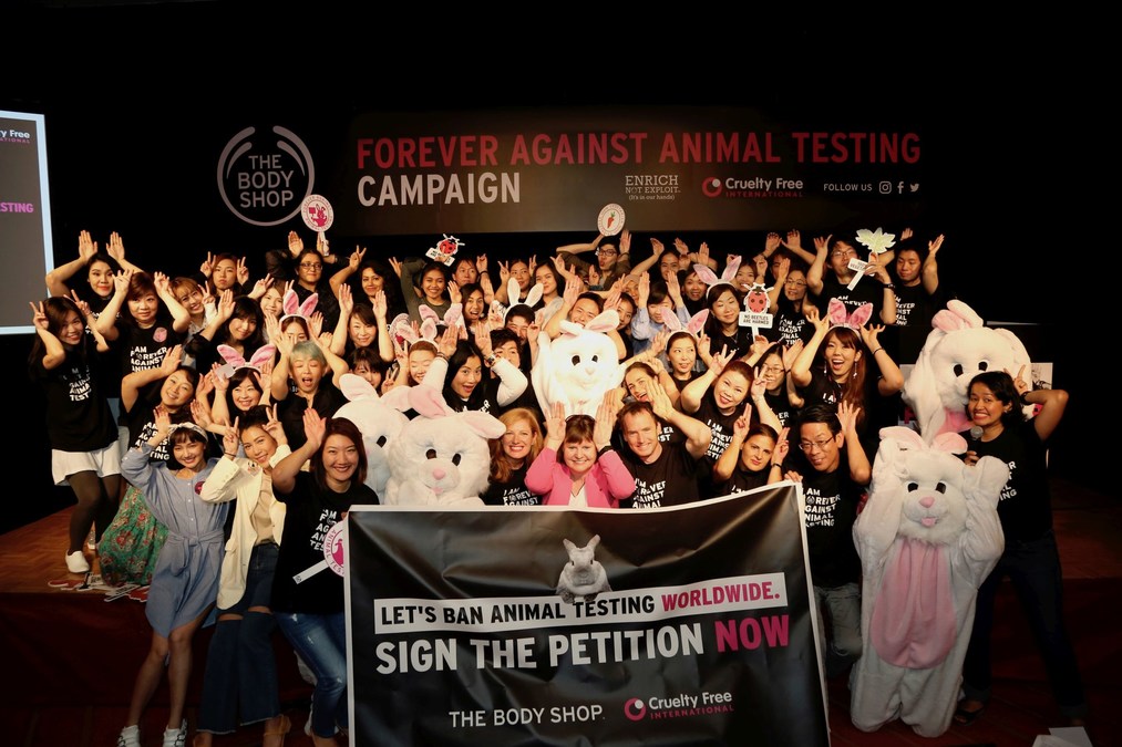 The Body Shop and Cruelty Free International Campaign to End Cosmetic  Product and Ingredient Animal Testing Globally Once and for All