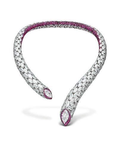 de GRISOGONO High Jewellery Necklace set with white diamonds and rubies (20082_01) (PRNewsfoto/de GRISOGONO)
