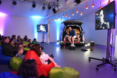 Land Rover ambassador and Polar explorer Ben Saunders hosts an interactive session at Hay Festival in the Storytelling Nook to teach children about the power of solar technology (PRNewsfoto/Jaguar Land Rover)