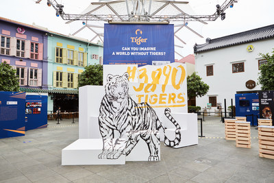 The 3890 Tigers campaign kicks off in Singapore with a public exhibition to heighten awareness towards the illegal tiger trade photo credit: Tiger Beer