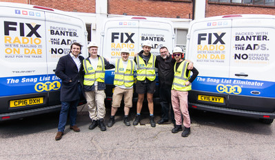 Fixradio PR Team about to fee London’s builders sponsored by CT1 (PRNewsfoto/CT1)