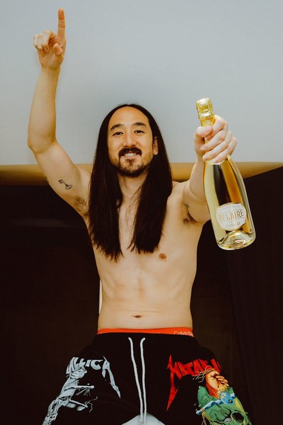 Luc Belaire, the world’s fastest-growing brand of premium French sparkling wine, enlists Grammy-nominated DJ Steve Aoki as Official Brand Ambassador for the launch of Luc Belaire Gold, a stunning new cuvée crafted in the heart of Burgundy, France from handpicked Chardonnay and Pinot Noir grapes. (PRNewsfoto/Luc Belaire)