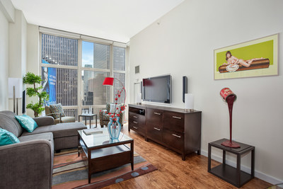 Living Room of Penthouse at Times Square (PRNewsfoto/NYR.com)